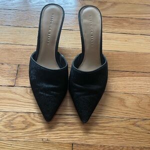 Veronica Beard Black Real Fur Women's Shoes